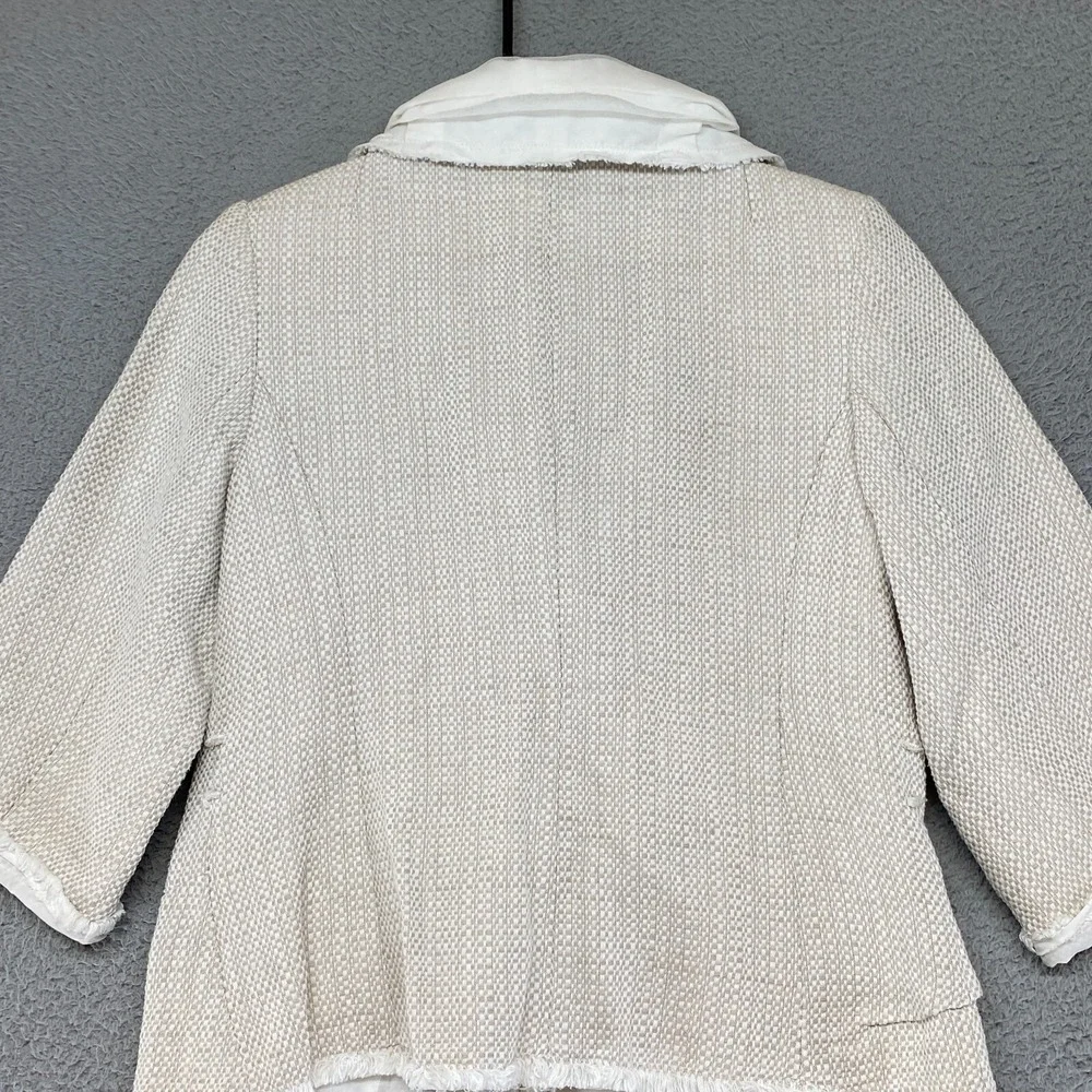 Soft Surroundings Ivory Textured Open-Front beautifully Blazer! - Picture 10 of 13